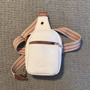 White and Brown Crossbody Bag